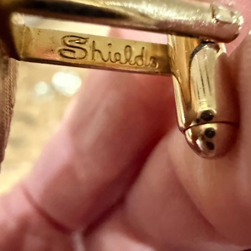 Vintage Shield’s Gold Tone Black Oval Cufflinks